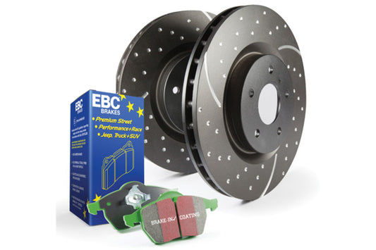 EBC Brakes S3 Kits Greenstuff 6000 and GD Rotors Truck/SUV; Front; FMSI Pad No. D793; Vented; 5 Bolt Holes; 300mm Dia.; 47mm Height; 28mm Thick; 64.1mm Center Hole Dia.;