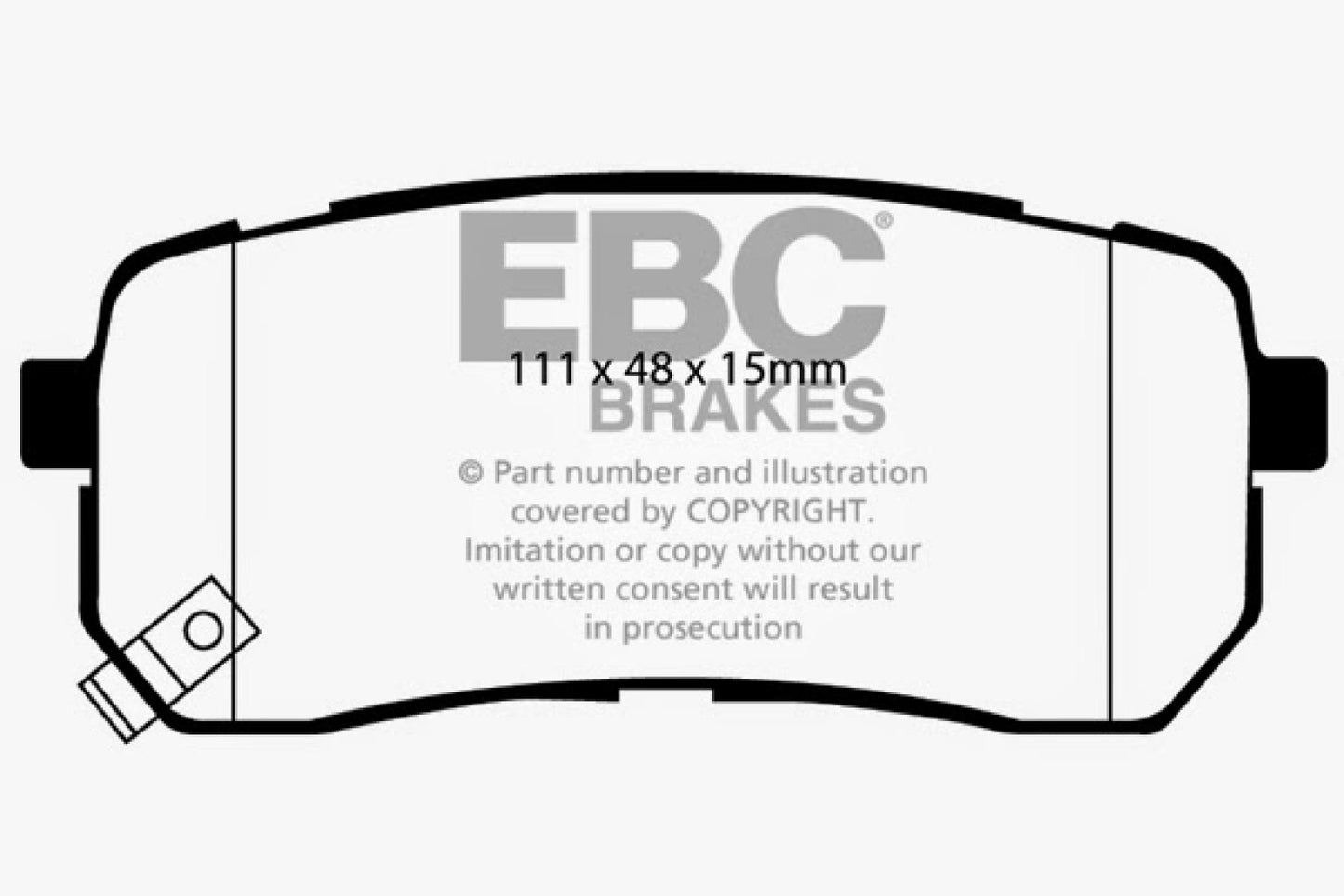 EBC Brakes Yellowstuff Street And Track Brake Pads; FMSI Pad No. D1302; Solid; 302mm Dia.; 71.5mm Height; 11mm Thick; 69mm Center Hole Dia.; Pad Dimensions: 111 x 48 x 15mm;