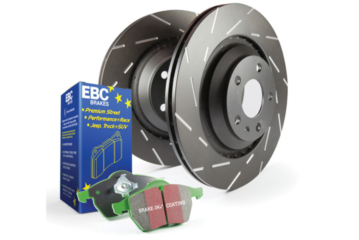 EBC Brakes S2 Kits Greenstuff 2000 and USR Rotors; Front; FMSI Pad No. D918; Vented; 5 Bolt Holes; 348mm Dia.; 77mm Height; 30mm Thick; 79mm Center Hole Dia.;