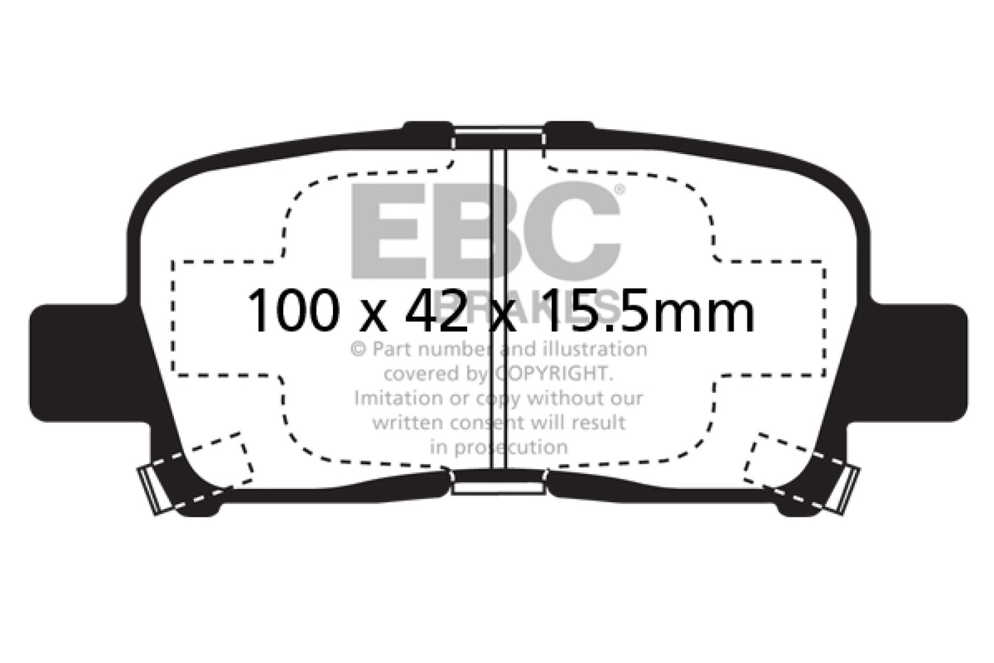 EBC Brakes Yellowstuff Street And Track Brake Pads; FMSI Pad No. D865; Solid; 313mm Dia.; 56mm Height; 11mm Thick; 64.1mm Center Hole Dia.; Pad Dimensions: 100 x 43 x 5.5mm;