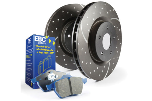 EBC Brakes S6 Kits Bluestuff and GD Rotors; Front; FMSI Pad No. D819; Vented; 5 Bolt Holes; 288mm Dia.; 43mm Height; 25mm Thick; 70mm Center Hole Dia.;