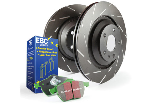 EBC Brakes S2 Kits Greenstuff 6000 and USR Rotors; Front; FMSI Pad No. D1022; Vented; 5 Bolt Holes; 320mm Dia.; 48mm Height; 30mm Thick; 71.1mm Center Hole Dia.;