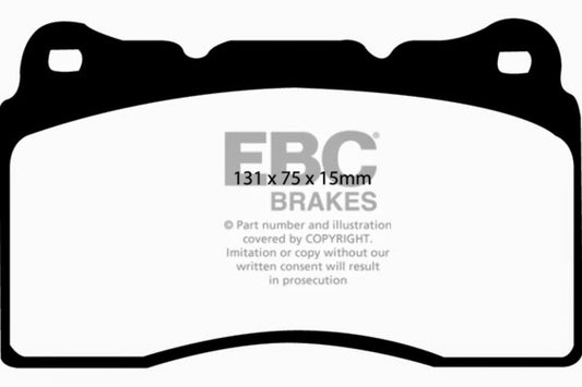 EBC Brakes Ultimax OEM Replacement Brake Pads; FMSI Pad No. D1001; Vented; 5 Bolt Holes; 345mm Dia.; 45.5mm Height; 30mm Thick; 70.5mm Center Hole Dia.;